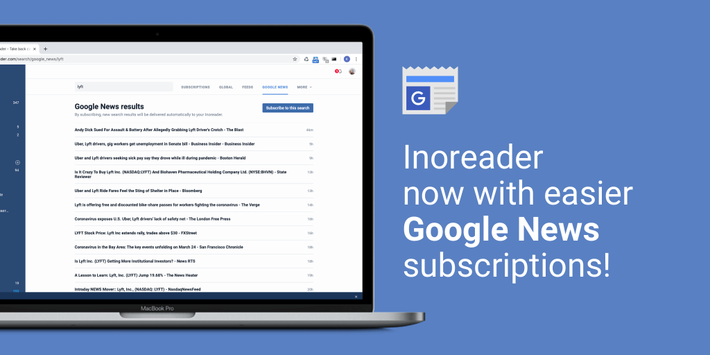 Stay on top of the news with Inoreader and Google News