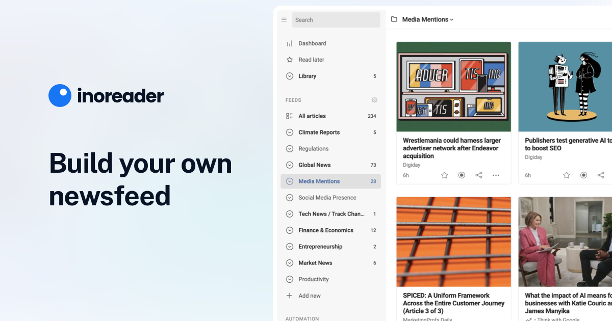 Build your own newsfeed | Inoreader